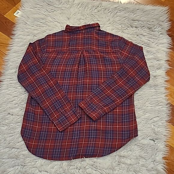Hollister‎ womens red, blue and green long sleeve citton button down shirt - Picture 6 of 6